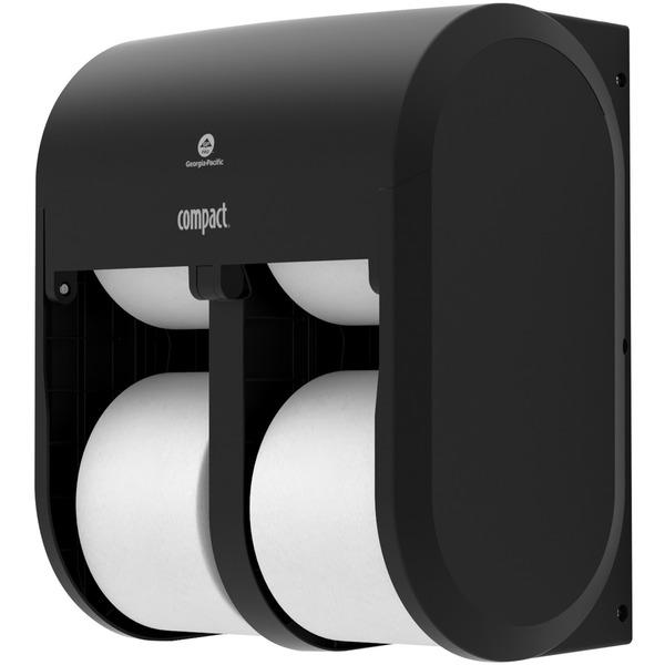 Compact 4-Roll Quad Coreless High-Capacity Toilet Paper Dispenser - Coreless Dispenser - 6000 x Sheet, 12000 x Sheet - 13.3