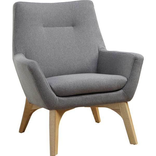 Lorell Quintessence Collection Upholstered Chair - Gray Seat - Gray Back - Four-legged Base - 19.8