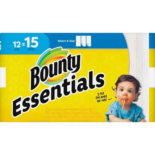 Bounty Select-A-Size Paper Towels - 2 Ply - 83 Sheets/Roll - White - For Kitchen - 996 Quantity Per Carton - 996 / Carton