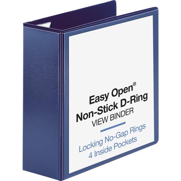 Business Source Easy Open Nonstick D-Ring View Binder - 4