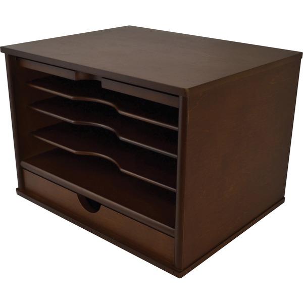 Victor Heritage Wood Desktop Organizer - 4 Compartment(s) - 1 Drawer(s) - 9.4
