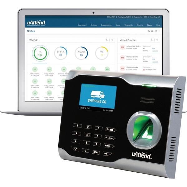 uAttend BN6500 Time Clock - Biometric - 5000 Employees - WiFi - Bi-weekly, Week, Semi-monthly, Month Record Time