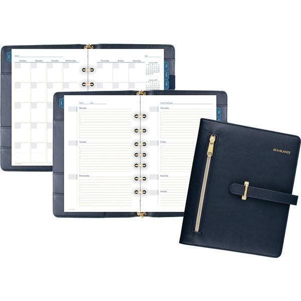  At- A- Glance Buckle Closure Undated Desk Start Set - Julian Dates - Weekly, Monthly - 8 : 00 Am To 5 : 00 Pm - 1 Month, 1 Week Double Page Layout - 5 1/2 