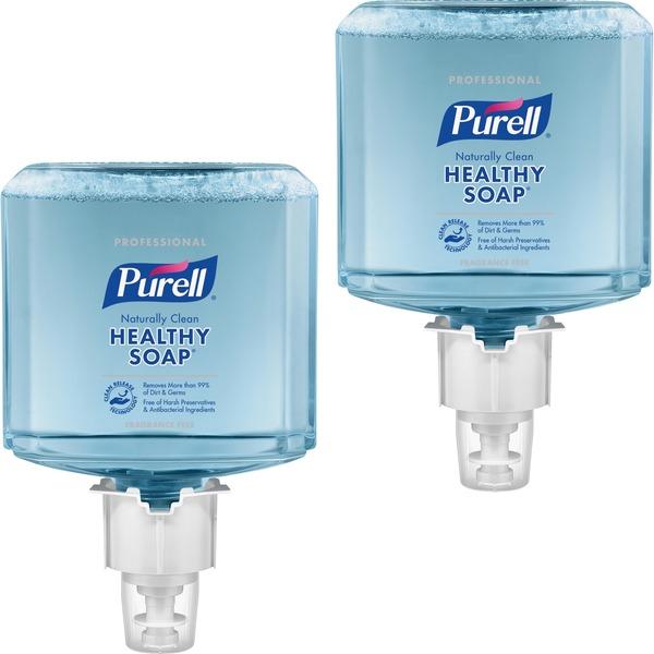 PURELL® ES6 Naturally Clean Fragrance Free Foam Soap - 40.6 fl oz (1200 mL) - Dirt Remover, Kill Germs - Skin - Blue - Fragrance-free, Preservative-free, Paraben-free, Phthalate-free, Dye-free, Hy