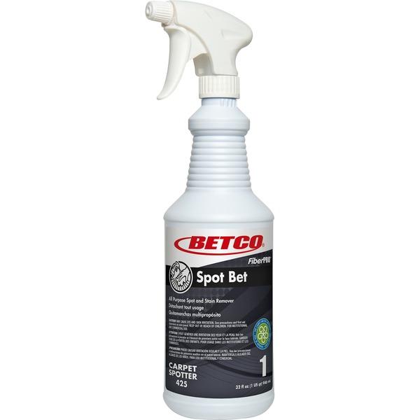 Betco FIBERPRO Spot Bet Stain Remover - Ready-To-Use Spray - 32 fl oz (1 quart) - Country Fresh Scent - 12 / Carton - Colorless