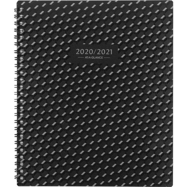 At-A-Glance Elevation Academic Monthly Planner - Academic - Monthly - 1 Year - July till June - 1 Month Double Page Layout - Twin Wire - Black - Paper, Poly - To-do List, Goal Section, Durable Cover, 