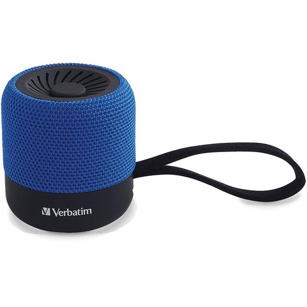 Verbatim Portable Bluetooth Speaker System - Blue - 100 Hz to 20 kHz - TrueWireless Stereo - Battery Rechargeable