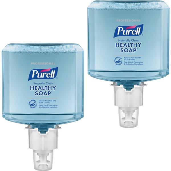PURELL® ES4 Refill HEALTHY SOAP Foam - 40.6 fl oz (1200 mL) - Dirt Remover, Kill Germs - Skin - Blue - Bio-based, Preservative-free, Paraben-free, Phthalate-free, Dye-free, Hypoallergenic - 2 / Ca
