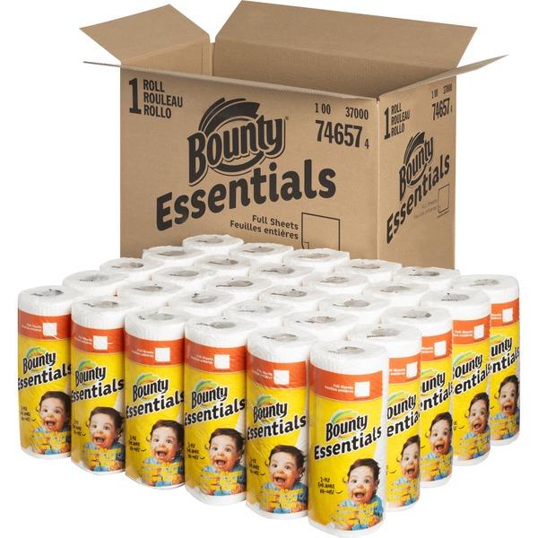 Bounty Essentials Paper Towel Rolls - 2 Ply - 40 Sheets/Roll - White - For Kitchen - 1200 - 30 / Carton