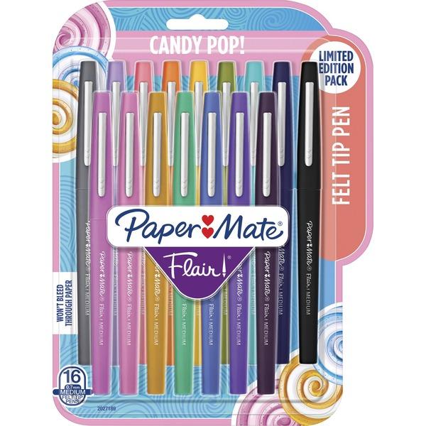  Paper Mate Flair Candy Pop Pack Felt Tip Pens - Medium Pen Point - 0.7 Mm Pen Point Sizewater Based Ink - Felt Tip - 16/Pack