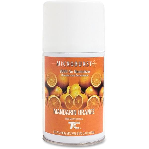 Rubbermaid Commercial Microburst 9000 Mandarin Air Spray - Spray - Mandarin Orange - 4 / Carton - Long Lasting, Odor Neutralizer