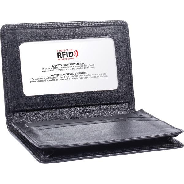 Swiss Mobility Carrying Case Business Card, License - Black - Leather - 0.8