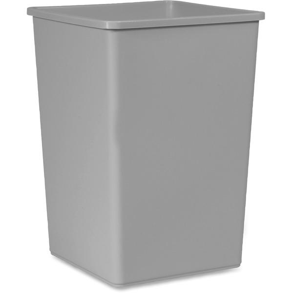  Rubbermaid Commercial Untouchable 35- Gal Container - 35 Gal Capacity - Square - Crack Resistant, Durable - Linear Low- Density Polyethylene (Lldpe)- Gray