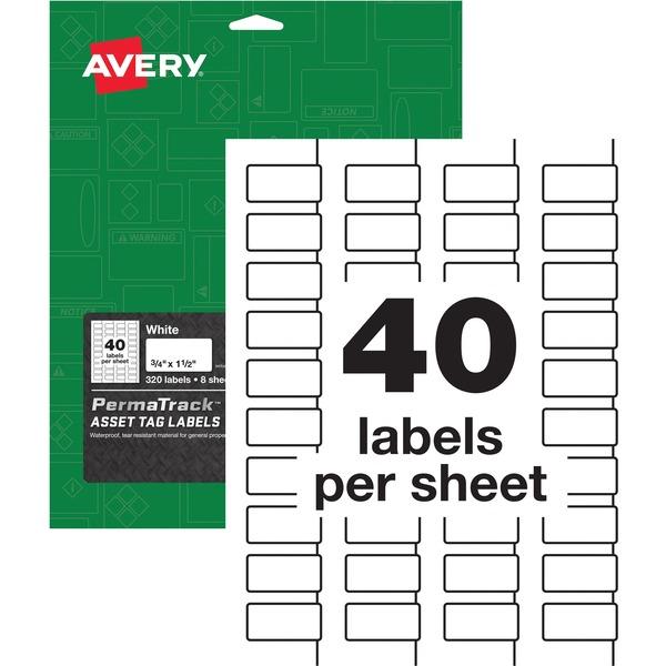 Avery® PermaTrack Durable Asset Tag Labels - Permanent Adhesive - 1 1/2