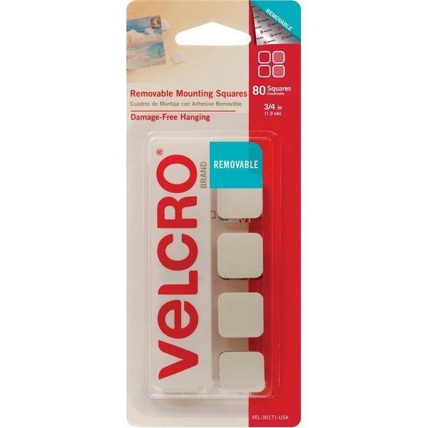 VELCRO® Removable Mounting Tape - 80 / Pack - White