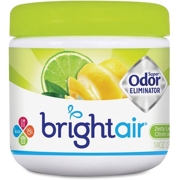 Bright Air Zesty Lemon Super Odor Eliminator - 14 fl oz (0.4 quart) - Lemon, Lime - 60 Day - 6 / Carton - Odor Neutralizer, Long Lasting