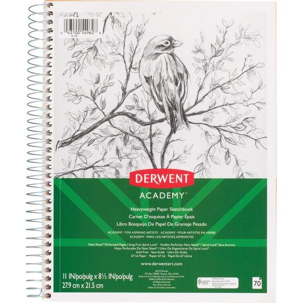Mead Academy Heavyweight Paper Sketch Journal - Letter - Wire Bound - 67 lb Basis Weight - 8 1/2