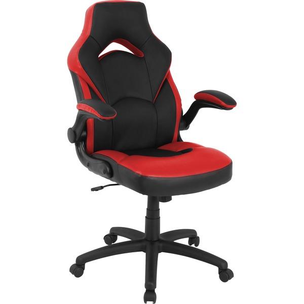 Lorell Bucket Seat High-back Gaming Chair - Red, Black Seat - Red, Black Back - 5-star Base - 28