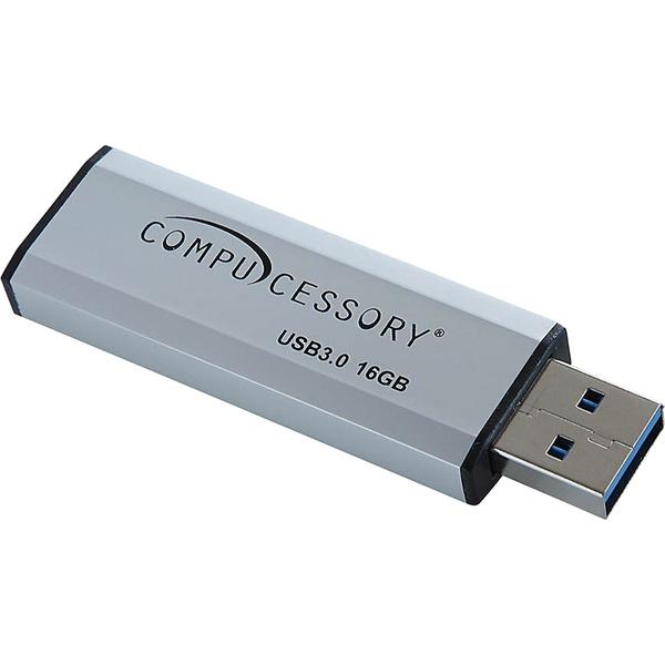 Compucessory 16GB USB 3.0 Flash Drive - 16 GB - USB 3.0 - Silver