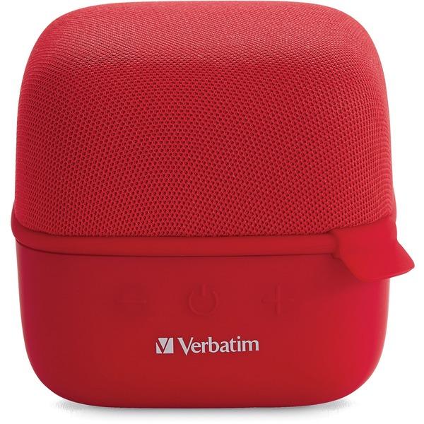 Verbatim Bluetooth Speaker System - Red - 100 Hz to 20 kHz - TrueWireless Stereo - Battery Rechargeable