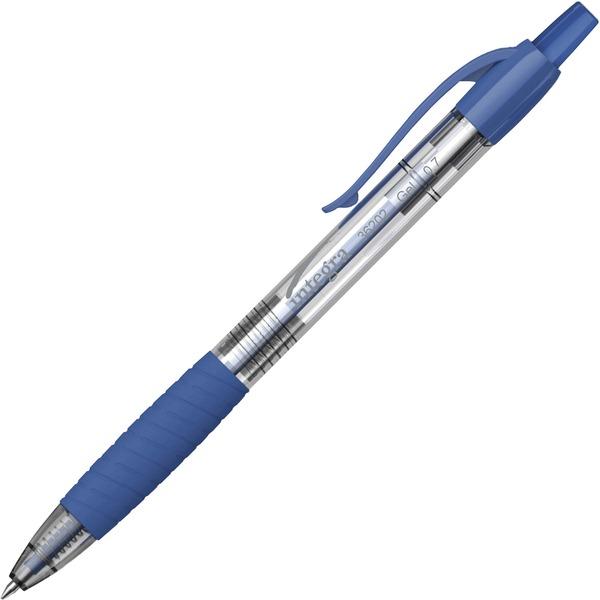Integra Retractable 0.7mm Gel Pen - Medium Pen Point - 0.7 mm Pen Point Size - Retractable - Blue Gel-based Ink - Blue Barrel - 12 / Dozen