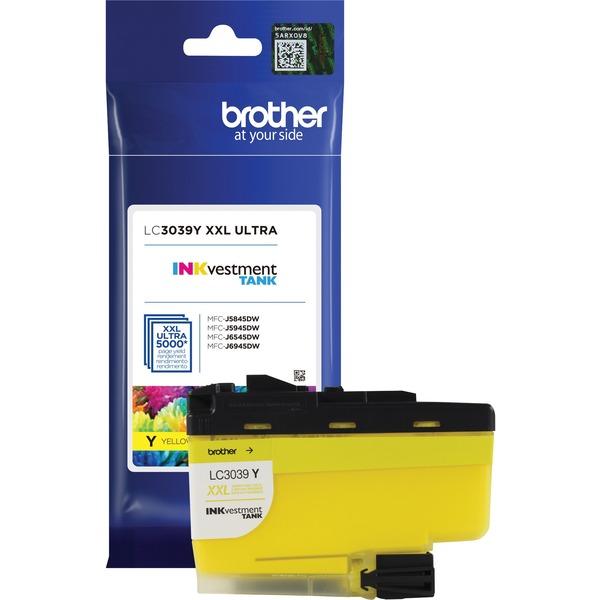  Brother Genuine Lc3039y Ultra High- Yield Yellow Inkvestment Tank Ink Cartridge - Inkjet - Ultra High Yield - 5000 Pages - 1 Pack