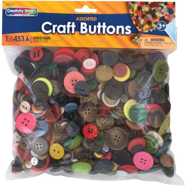 Pacon Craft Button Variety Pack - Craft, Classroom Activities, Collage, Decoration, Mask, Puppet, Toy - Recommended For - 1 Pack - Assorted