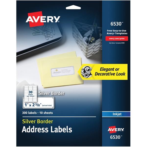 Avery® Address Labels with Silver Border - Permanent Adhesive - 1
