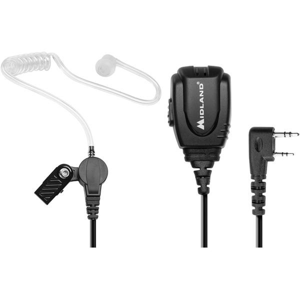  Midland Biztalk Ba3 Concealed Headset - Mono - Wired - Earbud, Over- The- Ear - Monaural - In- Ear - Black