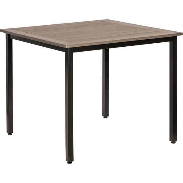 Lorell Charcoal Outdoor Table - Charcoal Square Top - Black Four Leg Base - 4 Legs - 36.60