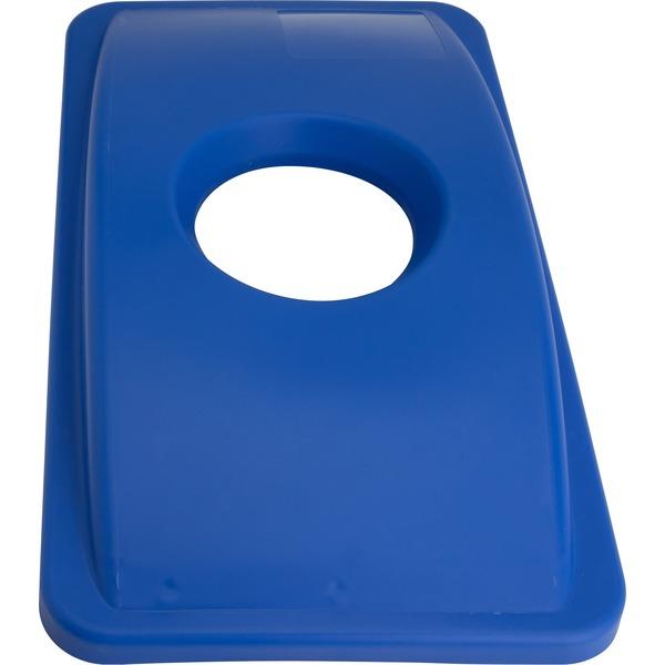 Genuine Joe 23-gal Recycling Bin Round Cutout Lid - Round - 4 / Carton - Blue