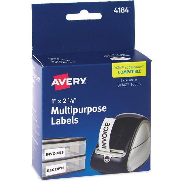 Avery® Multipurpose Labels - Permanent Adhesive Length - Rectangle - Thermal - White - 500 / Box