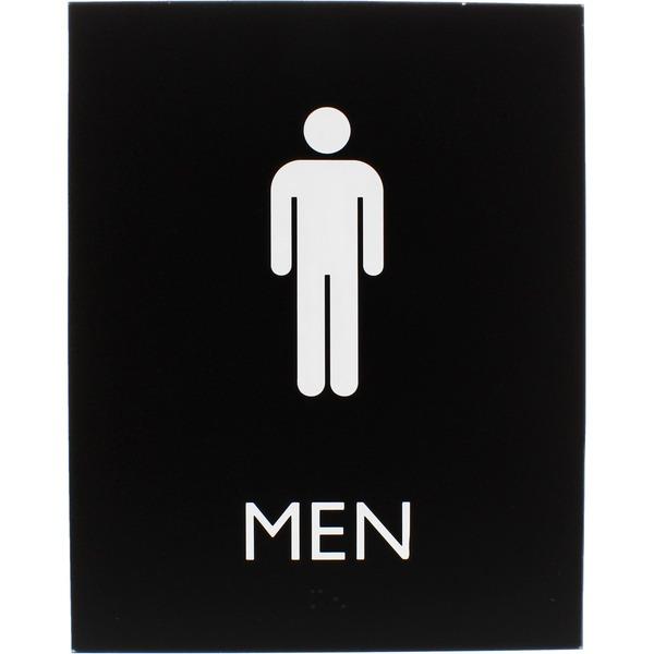 Lorell Restroom Sign - 1 Each - Men Print/Message - 6.4