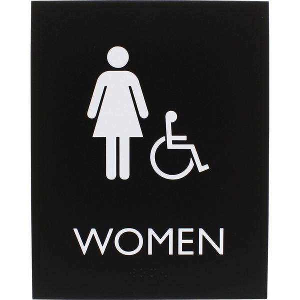 Lorell Restroom Sign - 1 Each - Women Print/Message - 6.4