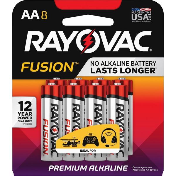  Rayovac Fusion Advanced Alkaline Aa Batteries - For Digital Camera, Toy - Aa - Alkaline - 8/Pack