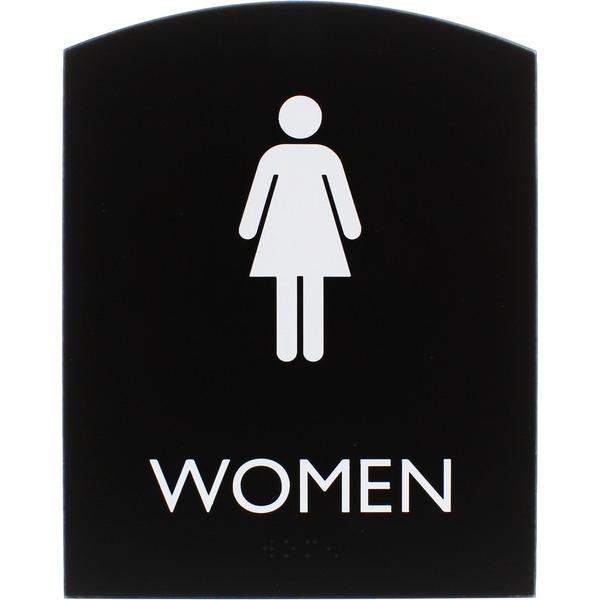 Lorell Restroom Sign - 1 Each - Women Print/Message - 6.8