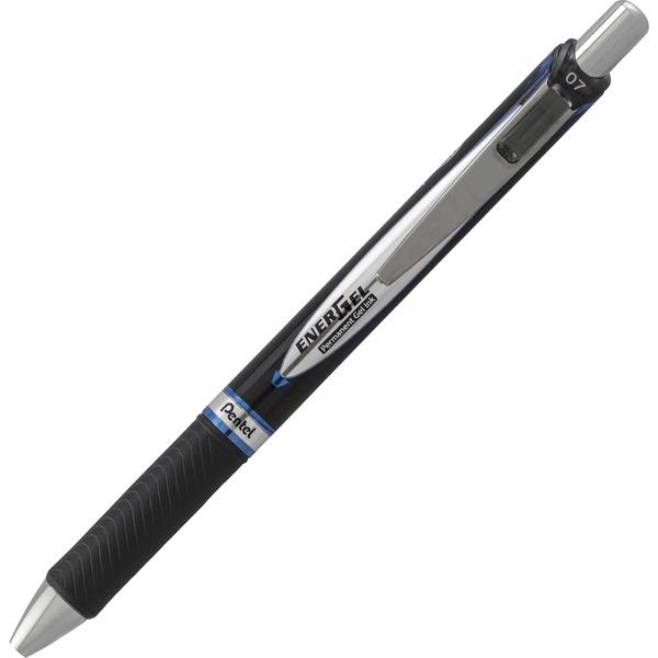 Pentel EnerGel 0.7mm Retractable Gel Roller Pen - 0.7 mm Pen Point Size - Retractable - Blue Gel-based Ink - Black Barrel - Metal Tip - 1 Each
