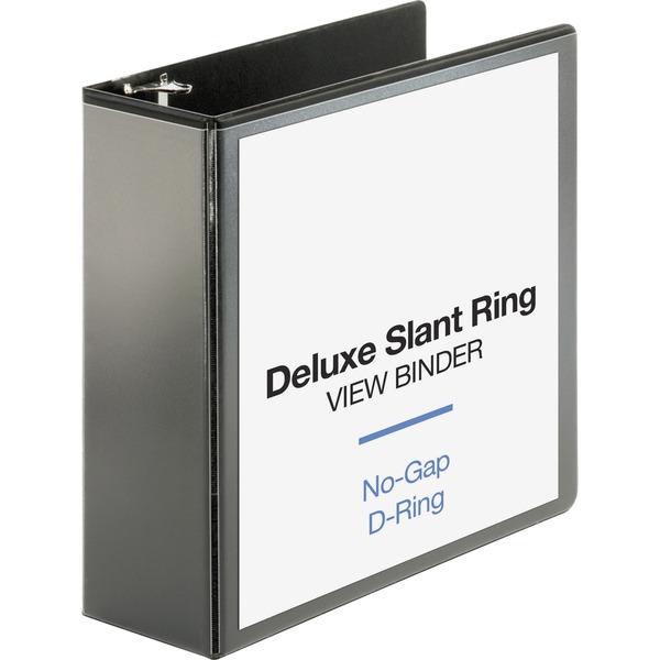 Business Source Deluxe Slant Ring View Binder - 4