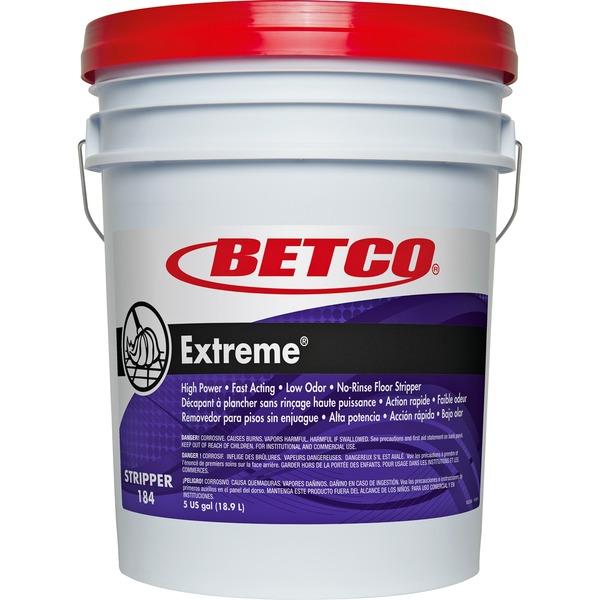 Betco Extreme Floor Stripper - Concentrate Liquid - 640 fl oz (20 quart) - Lemon Scent - 1 Each - Green