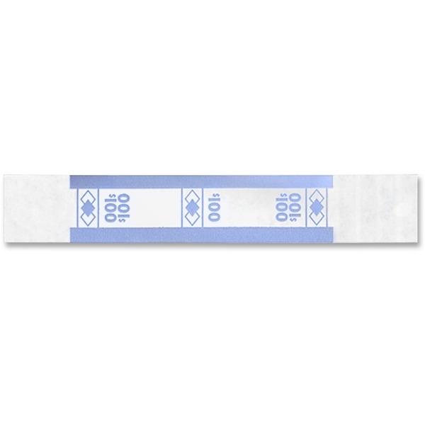 ICONEX Currency Straps - $100 Denomination - Sturdy, Color Coded, Adhesive - Kraft Paper - Blue