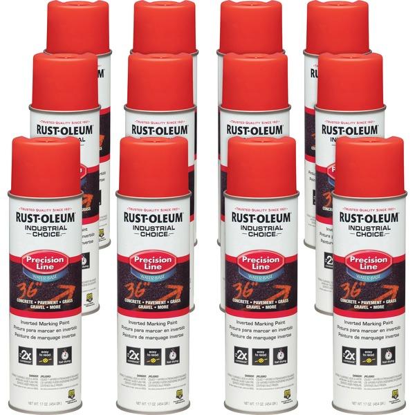 Industrial Choice Color Precision Line Marking Paint - 17 fl oz - 12 / Carton - Safety Red