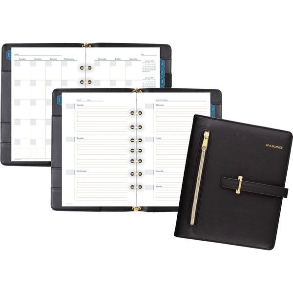 At-A-Glance Buckle Closure Undated Desk Start Set - Julian Dates - Weekly, Monthly - 8:00 AM to 5:00 PM - 1 Month, 1 Week Double Page Layout - 5 1/2