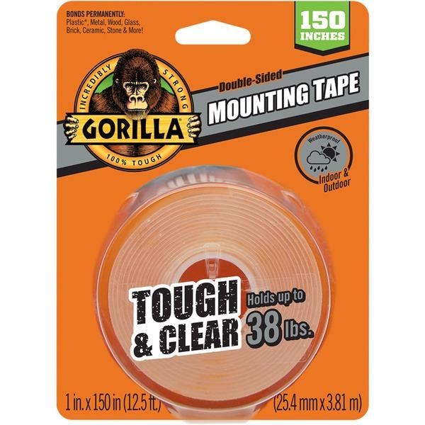 Gorilla Tough & Clear Mounting Tape - 12.50 ft Length x 1