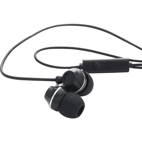 Verbatim Stereo Earphones with Microphone - Stereo - Mini-phone - Wired - Earbud - Binaural - In-ear - Black
