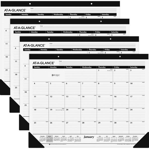 At-A-Glance Classic Monthly Desk Pad - Monthly - 1 Year - January 2021 till December 2021 - 1 Month Single Page Layout - 24