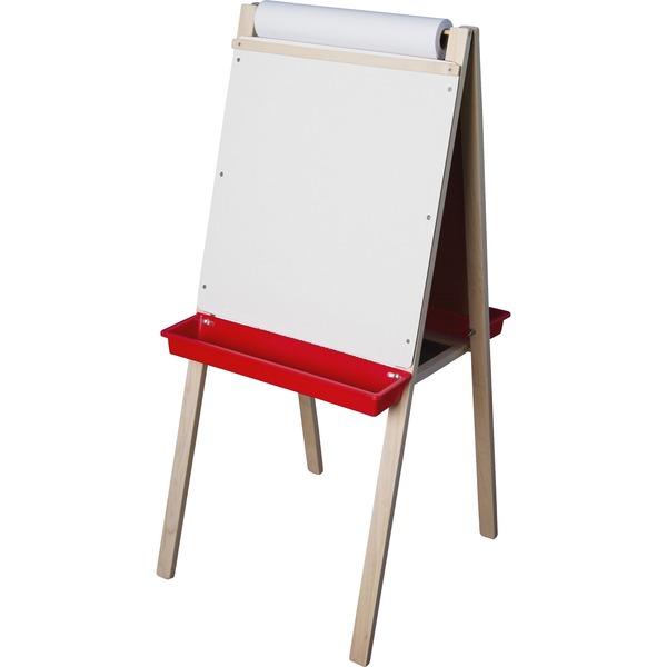 Flipside Paper Roll Child's Easel - Black/White Surface - Hardwood Frame - Rectangle - Assembly Required - 1 Each
