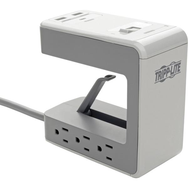 Tripp Lite Surge Protector Desk Clamp 6-Outlet 2 USB-A; 1 USB-C 8ft Cord - 6 x NEMA 5-15R, 2 x USB - 1800 VA - 1080 J - 120 V AC Input