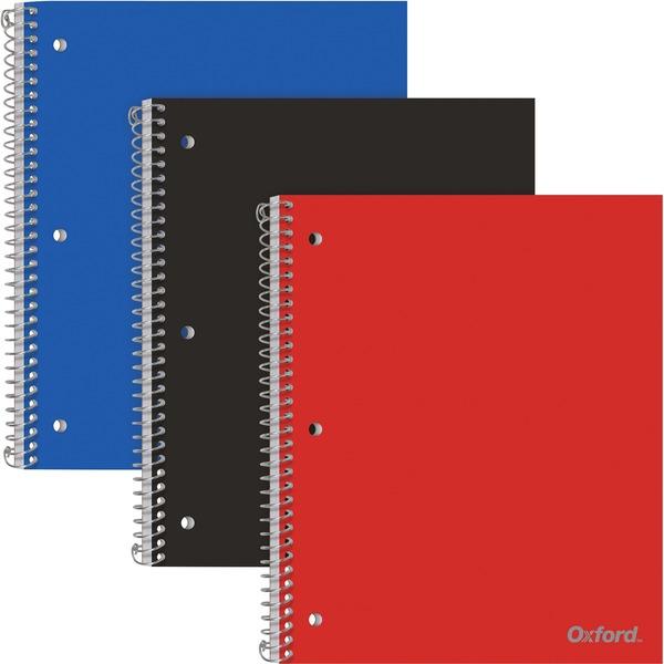 Oxford 1-Subject Poly Notebook - 1 Subject(s) - 100 Sheets - Spiral Bound - 3 Hole(s) - 0.3