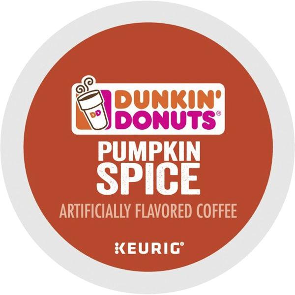 Dunkin' Donuts® Pumpkin Spice K-Cup - Compatible with K-Cup Brewer - Caffeinated - Pumpkin Spice, Nutmeg, Cinnamon, Arabica - Medium - 24 / Box