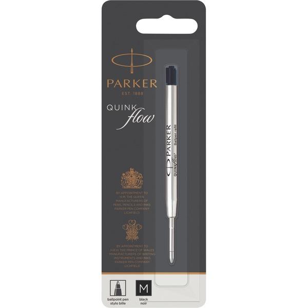  Parker Quinkflow Black Ink Ballpen Refill - Medium Point - Black Ink - Smooth Writing, Quick- Drying Ink - 1 Each